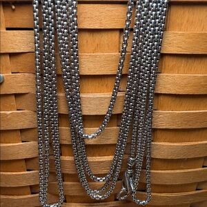 JAI Thailand 100” Sterling Silver Box Snake Chain Necklace 74g 925 Heavy